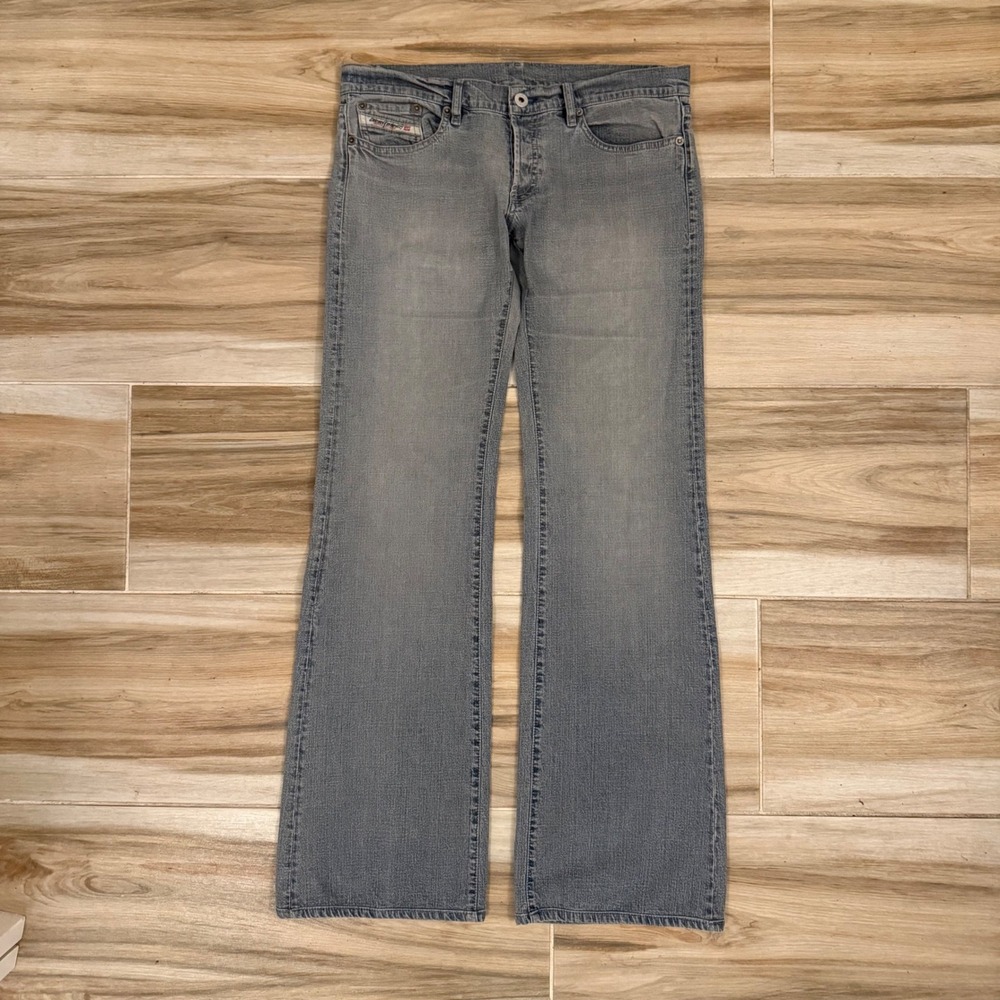 Vintage Diesel Zerox Low Rise Bootcut Jeans Size 28 Blue Gray Wash
